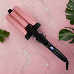 Black & Rose Gold Triple Wave Roller