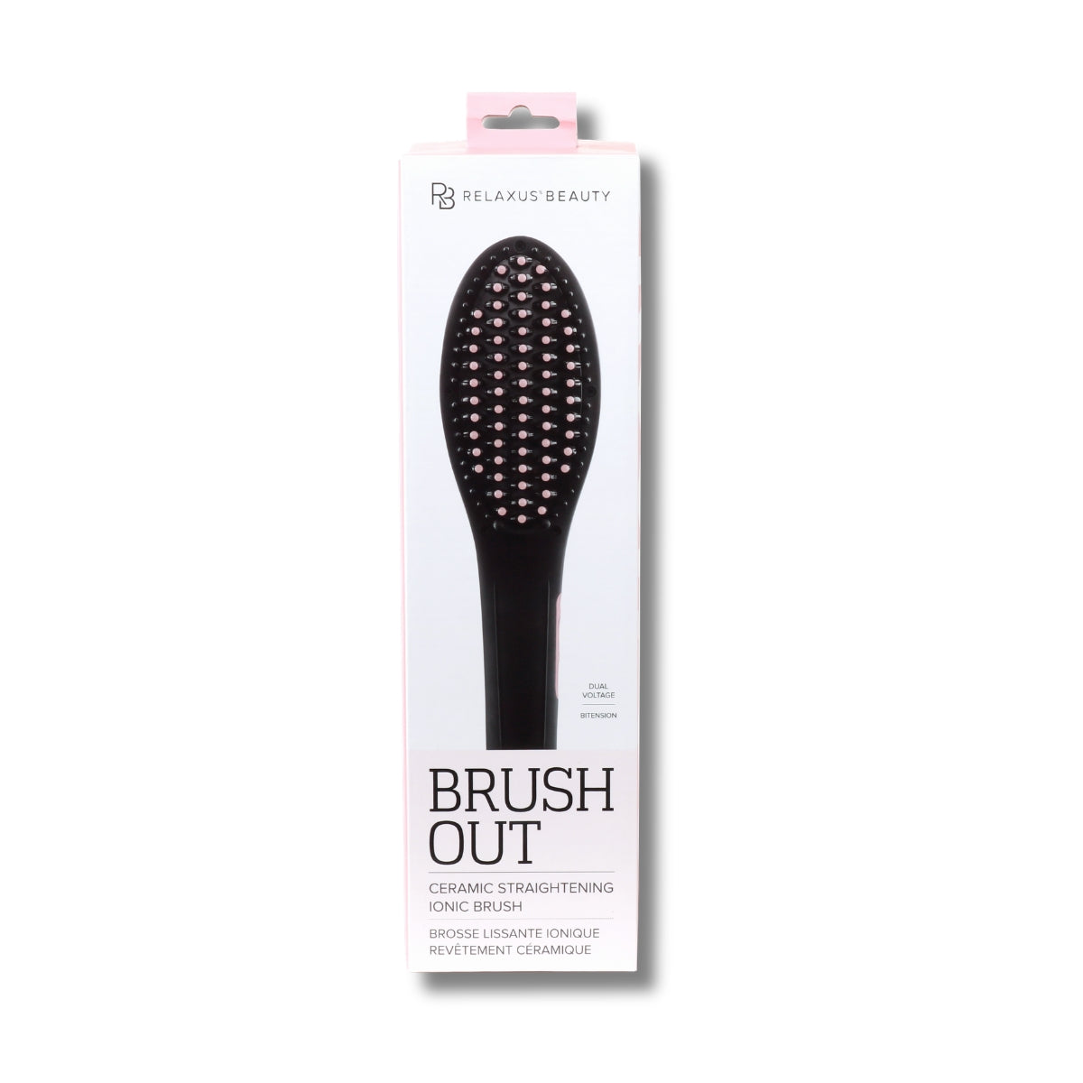 Brush Out Ceramic Ionic Straightening Brush | Anti-Frizz One Pass Technology (Pink Blush)