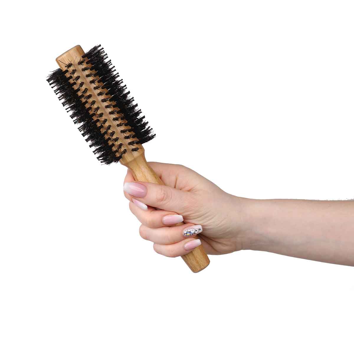 Boar & Nylon Bristle Bamboo Round Hair Brush
