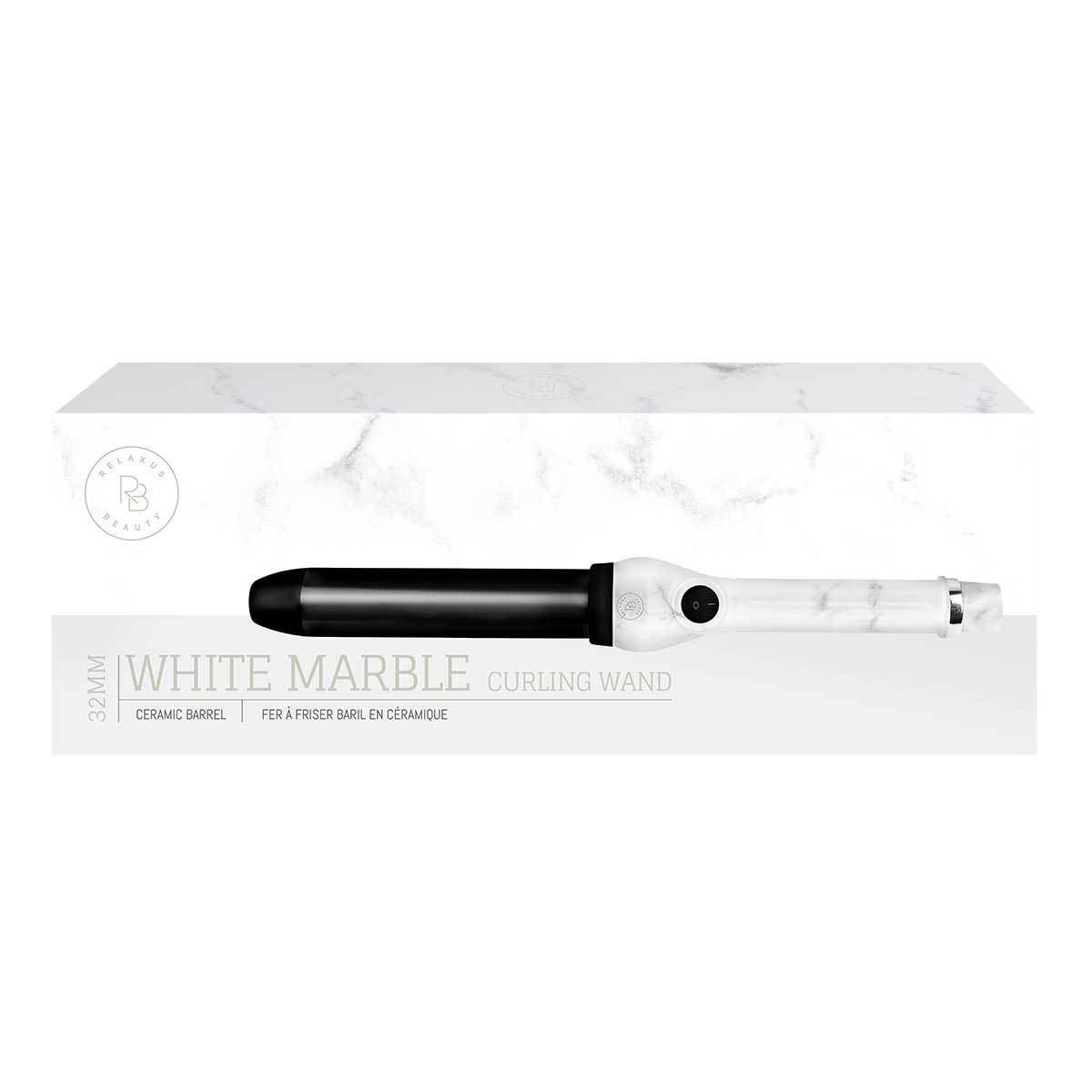 White Marble Ceramic Curling Wand