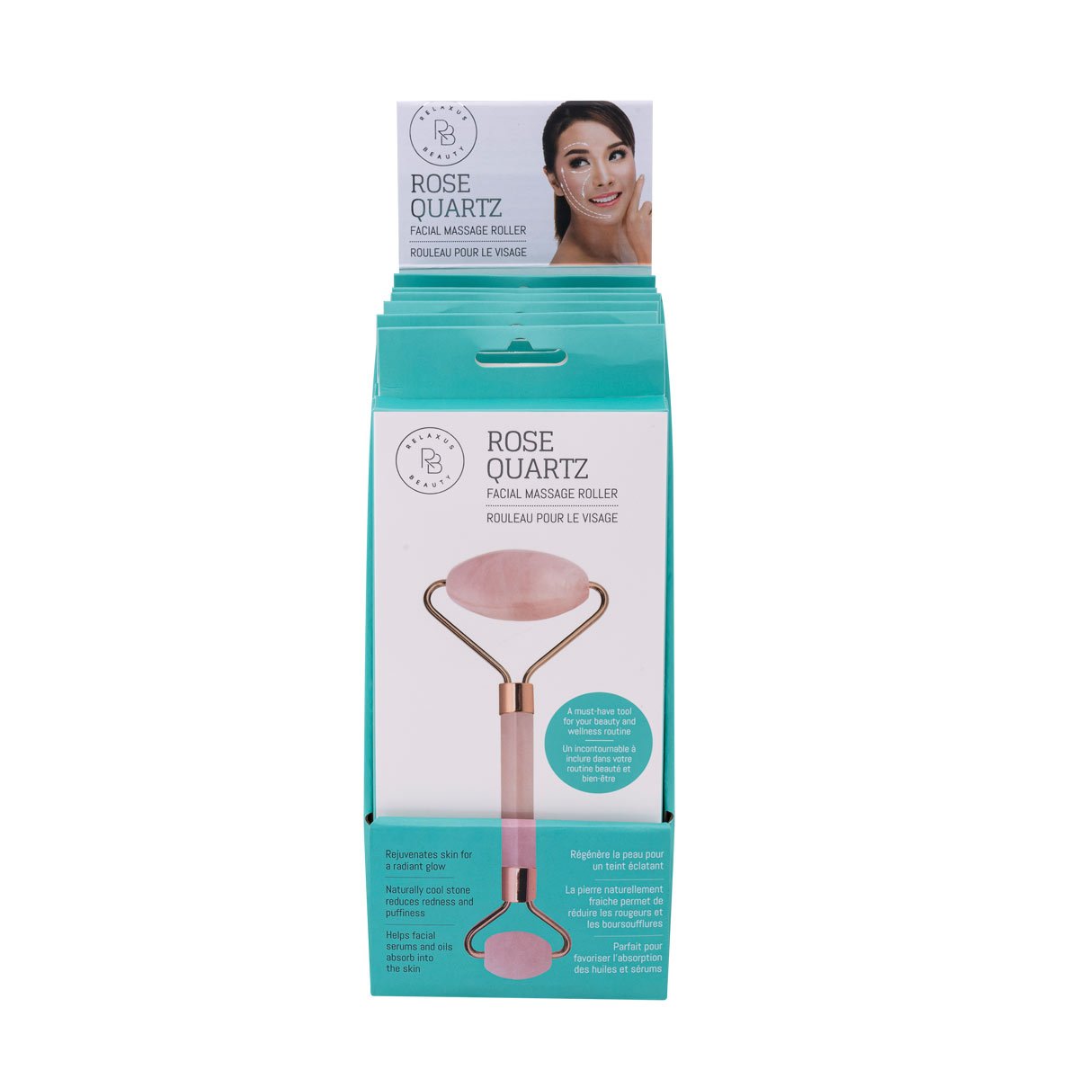 Relaxus Beauty Rose Quartz Facial Roller